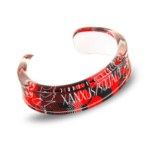 Wholesale Factory Directly Clear Custom Bangle Plastic Acrylic Bracelet with silk printing